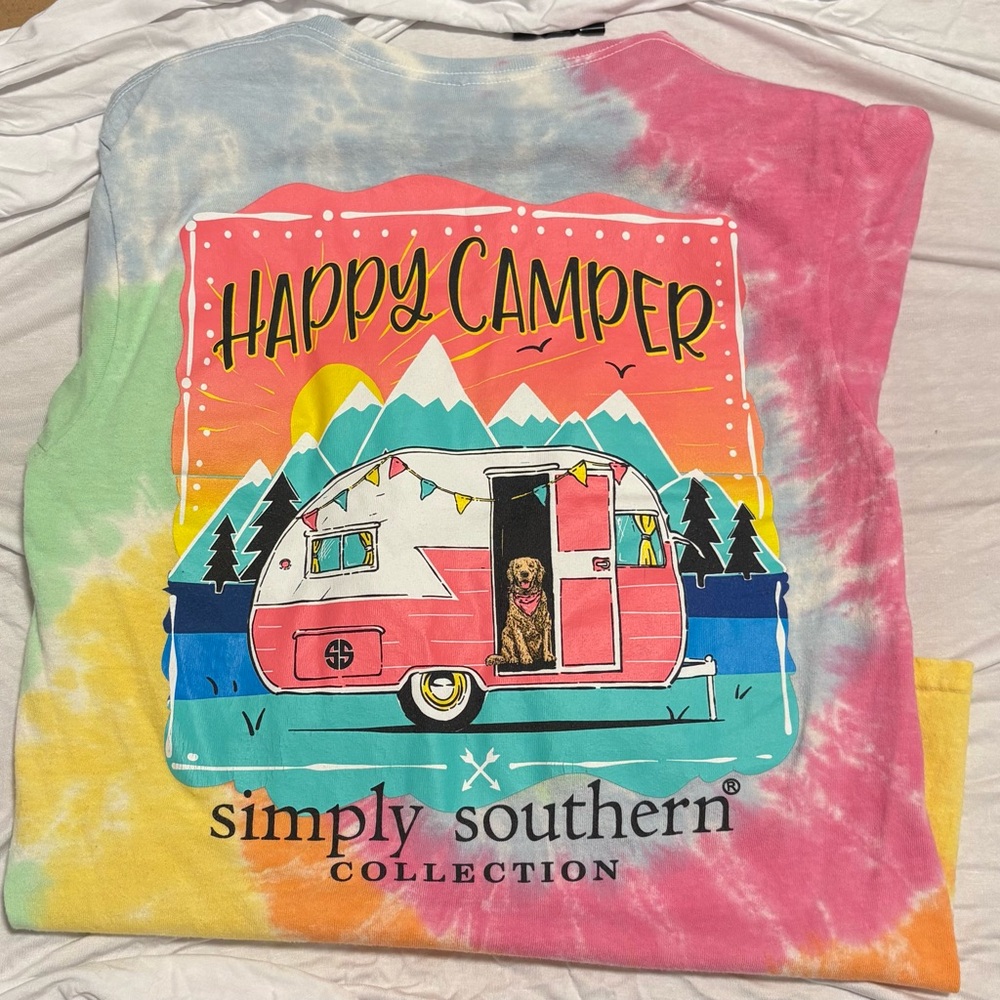 Simply Southern Happy Camper Tie-Dye Tee